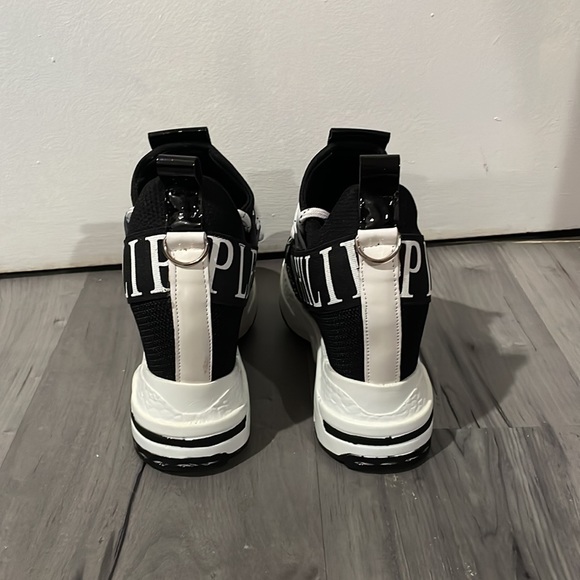 COPY - PHILIPP PLEIN BLACK SPARKLE WEDGES SNEAKERS - Picture 3 of 7